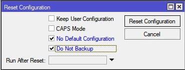 Настройка MikroTik Cap AC, сброс до заводских настроек